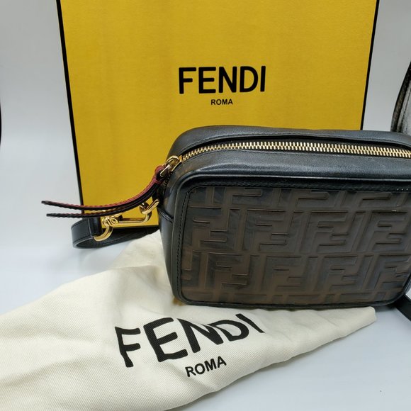 Fendi Mini Camera Case Leather Bag (RED ZIPPER Edition) - Picture 11 of 12